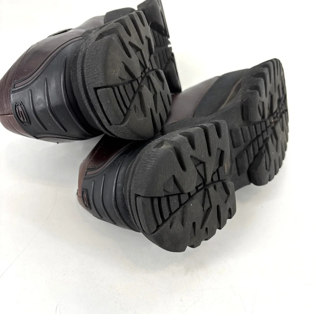 Vintage Skechers Shoes Men 7 Women 8.5 Oxblood Brown Leather Platform Y2K Chunky